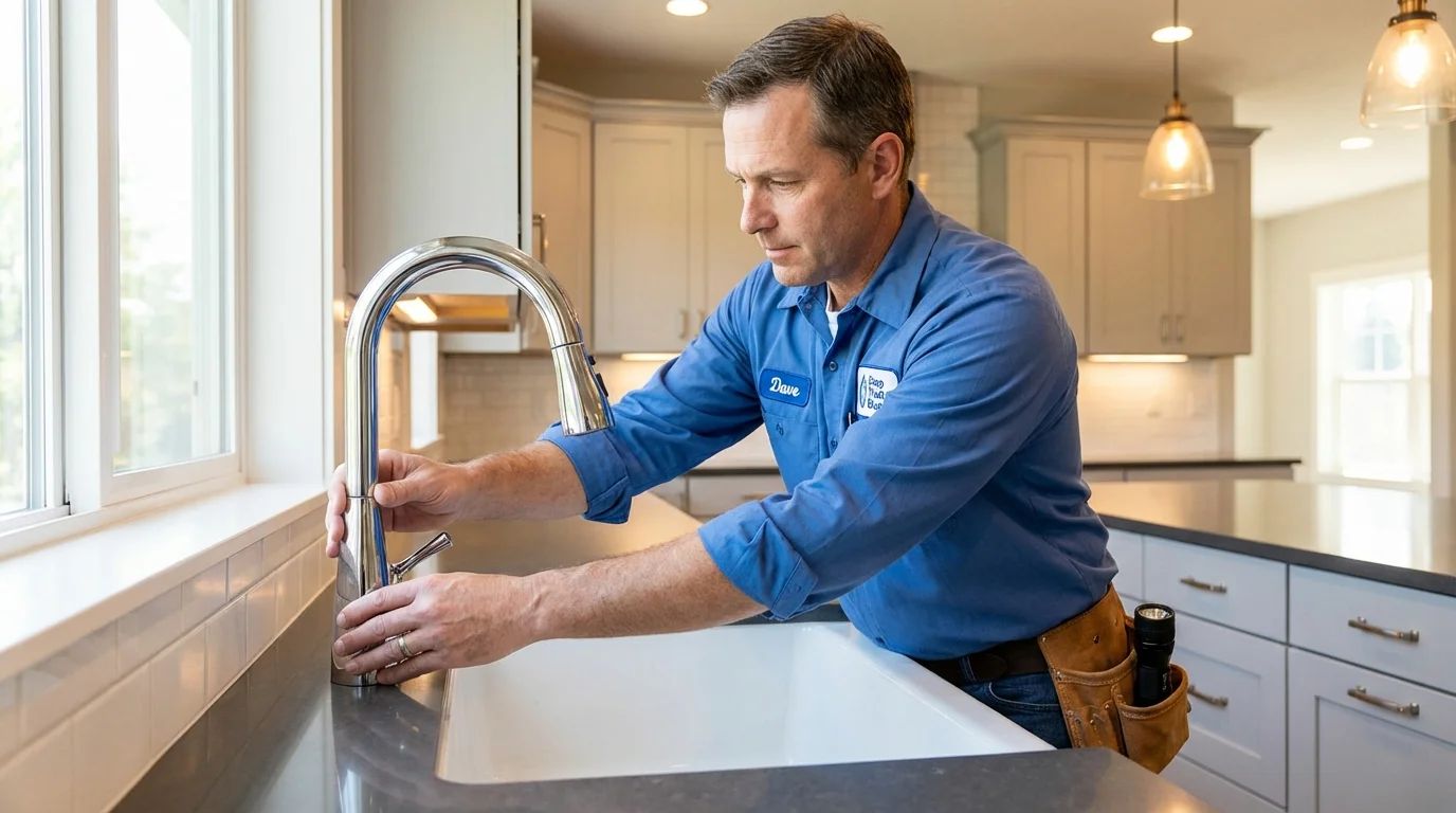 Kitchen faucet installation by Johns Plumbing LLC in Scottville
