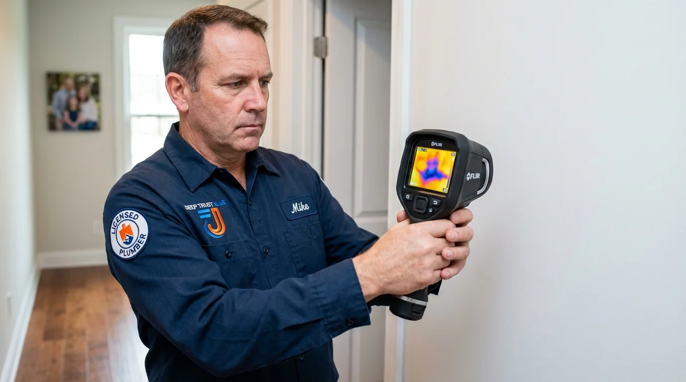 Thermal imaging leak detection by Johns Plumbing LLC in Scottville